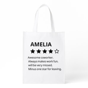 Personalized Farewell Gift – Funny 4-Star Coworker Grocery Bag