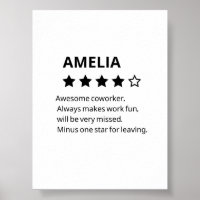 Personalized Farewell Gift – Funny 4-Star Coworker