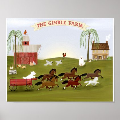 Personalized Farm and Pets The Gimble Farm Poster