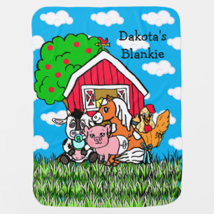 Personalized Farm Animals Baby Blanket