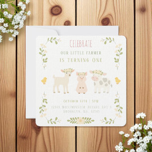 Personalized Farm Animals Birthday Invitation
