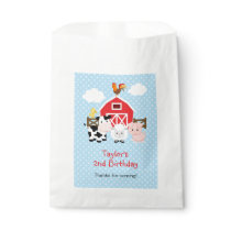 Personalized Farm Animals (Blue) Favor Bags