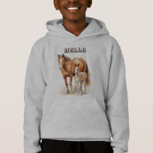 Personalized Farm Animals “Hello” Baby Horse Hood