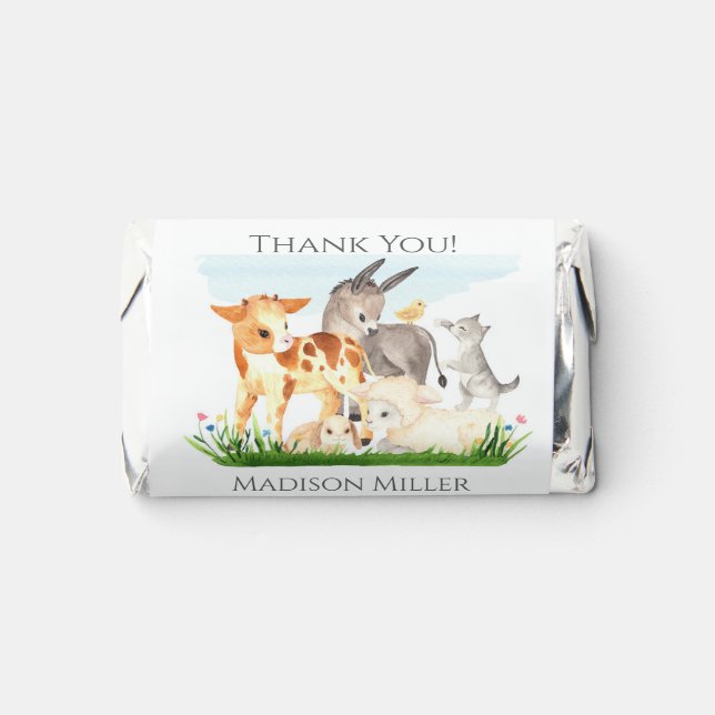Personalized Farm Animals Party  Hershey's Miniatures (Front)