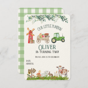 Personalized farm birthday invitation card