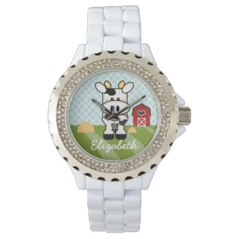 Personalized Farm Cow Watch by cutecustomgifts at Zazzle
