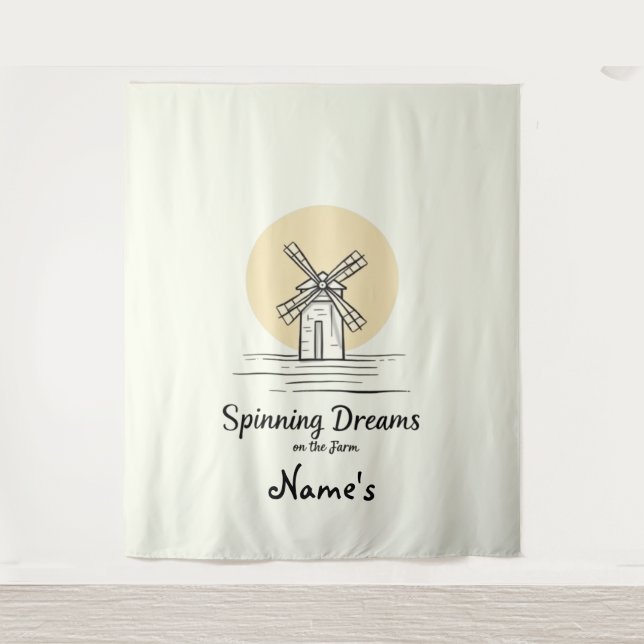 Personalized Farm Dream Quote Print Tapestry (Front)