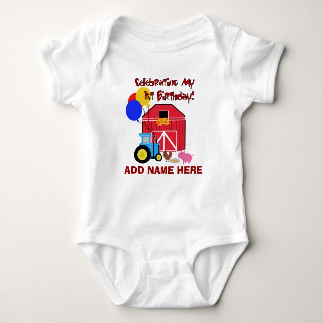 Personalized Farm First Birthday Tshirt
