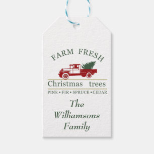 Personalized farm fresh christmas tree Gift Tags