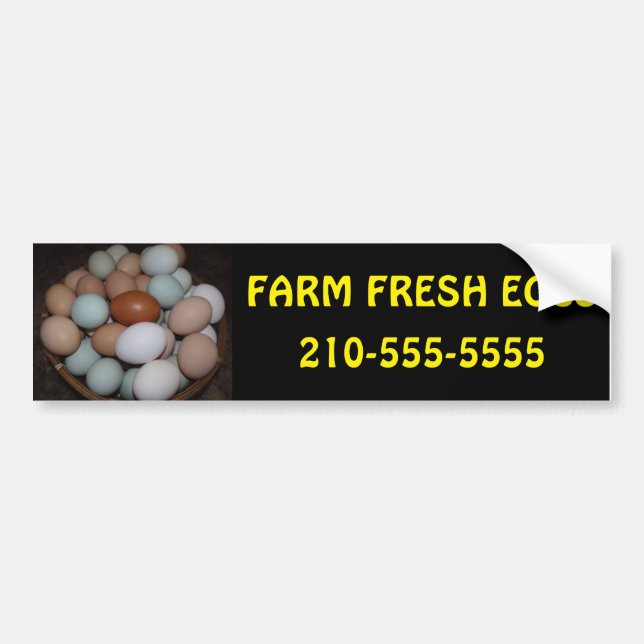 Personalized Farm Fresh Eggs Bumper Sticker (Front)