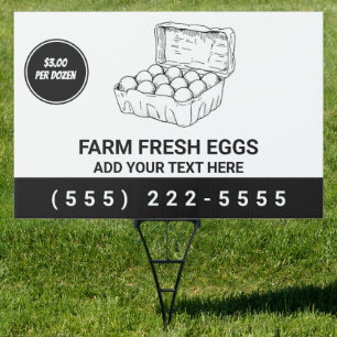 Personalized Farm Fresh Eggs For Sale back & front Sign