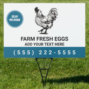 Personalized Farm Fresh Eggs For Sale back & front Sign