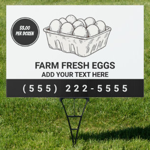 Personalized Farm Fresh Eggs For Sale back & front Sign