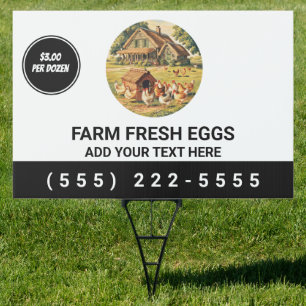 Personalized Farm Fresh Eggs For Sale back & front Sign