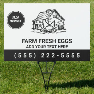 Personalized Farm Fresh Eggs For Sale back & front Sign