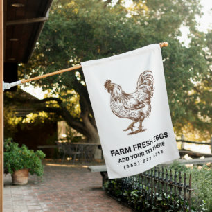 Personalized Farm Fresh Eggs For Sale Chicken  House Flag