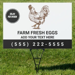 Personalized Farm Fresh Eggs For Sale Chicken Sign