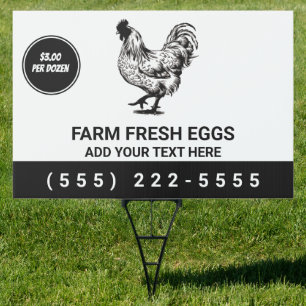 Personalized Farm Fresh Eggs For Sale Chicken Sign