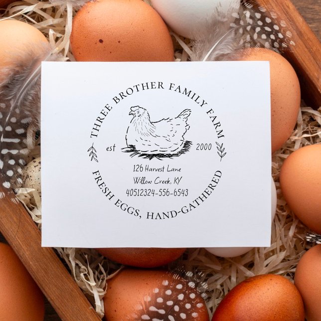  Personalized Farm Fresh Eggs Homestead & Contact Rubber Stamp (Creator Uploaded)