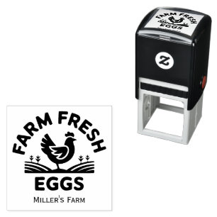 Personalized Farm Fresh Eggs Self Inking Stamp