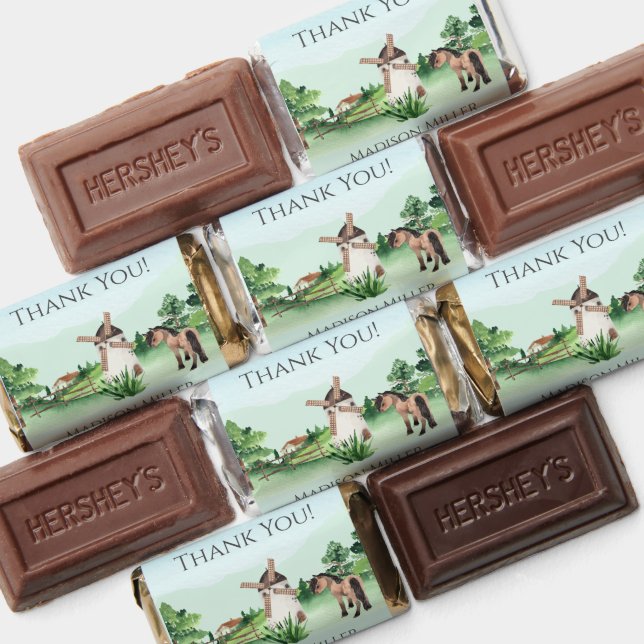 Personalized Farm Horse Boys Baby Shower  Hershey's Miniatures (Assorted)