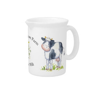 Personalized Farm Milk Jug Beverage Pitcher