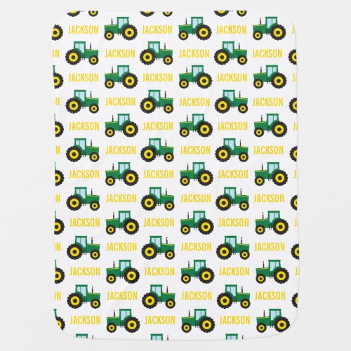 PERSONALIZED Farm Tractor Baby Swaddle Blanket