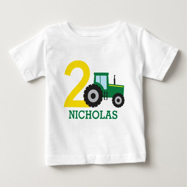 Personalized Farm Tractor Birthday Shirt (Front)