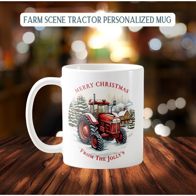 Personalized Farm Tractor Christmas Coffee Mug (Creator Uploaded)