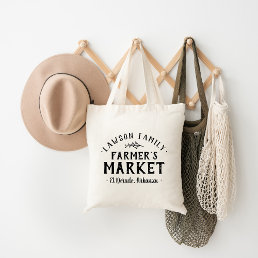 Personalized Farmer&#39;s Market Grocery Tote Bag