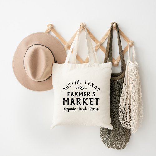 Personalized Farmers Market Grocery Tote Bag