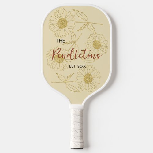 Personalized Farmhouse Chic 2 Sunflower Pickleball Paddle