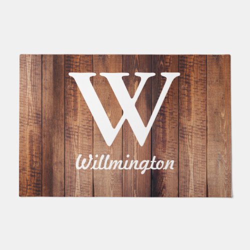 Personalized _ Farmhouse Chic Barn Wood Planks Doormat