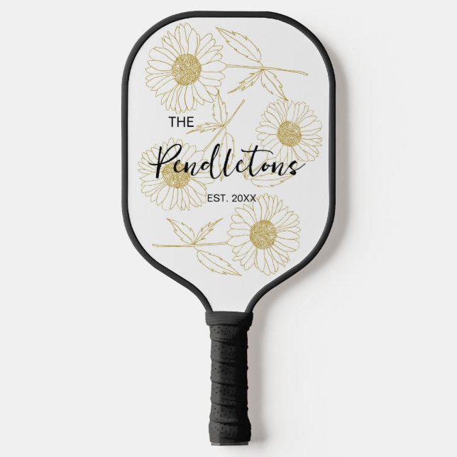 Personalized Farmhouse Chic Sunflower Pickleball Paddle (Front)
