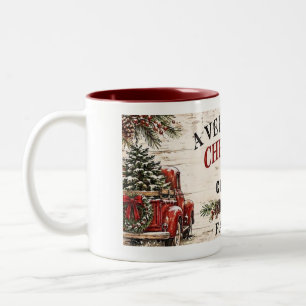 Personalized Farmhouse Christmas Two-Tone Mug Cu