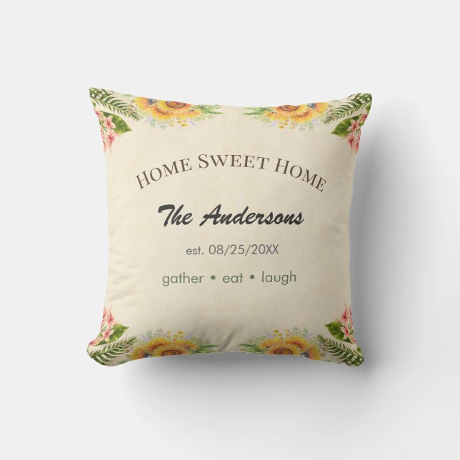 Personalized Farmhouse Cushion Custom Family Name  (Front)
