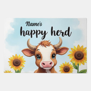 Personalized Farmhouse Doormat – [Name]’s Happy He