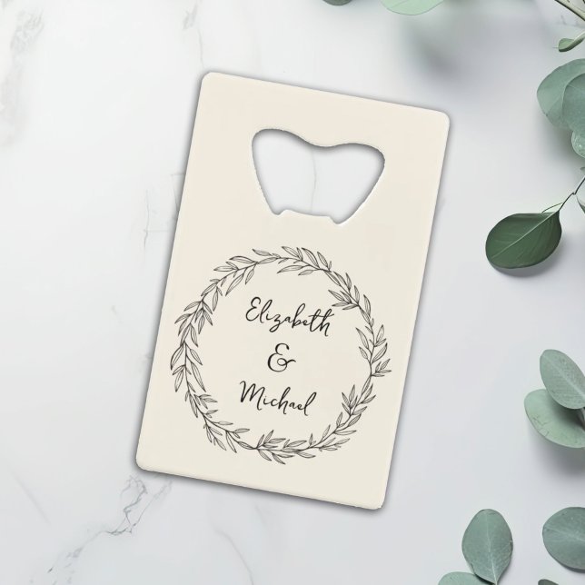 Personalized Farmhouse Floral Wedding Favor Credit Card Bottle Opener (Creator Uploaded)