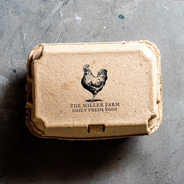 Personalized Farmhouse Fresh Egg Carton Rubber Stamp (Creator Uploaded)