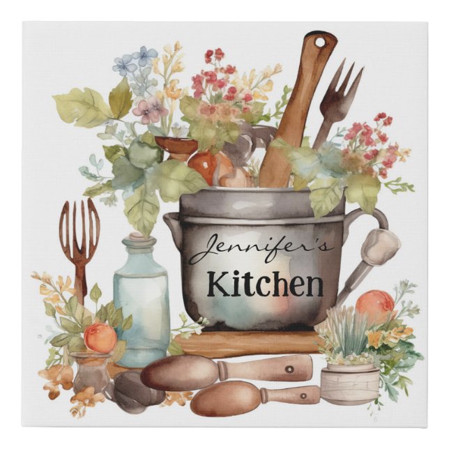 Personalized Farmhouse Kitchen Canvas Art (Front)