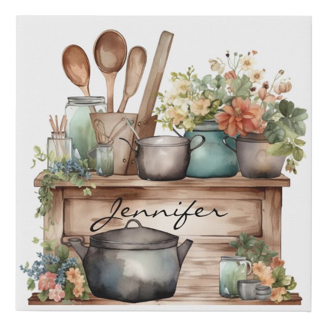 Personalized Farmhouse Kitchen Canvas Art (Front)