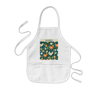 Personalized Farmhouse Kitchen Rustic Hen Chicken Kids' Apron