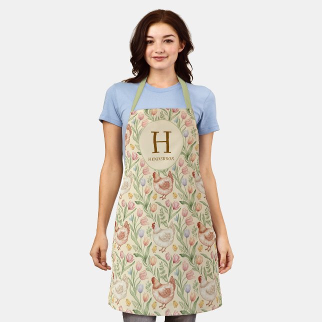 Personalized Farmhouse Monogram Apron (Worn)