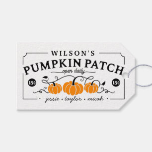 Personalized Farmhouse Pumpkin Patch Gift Tags