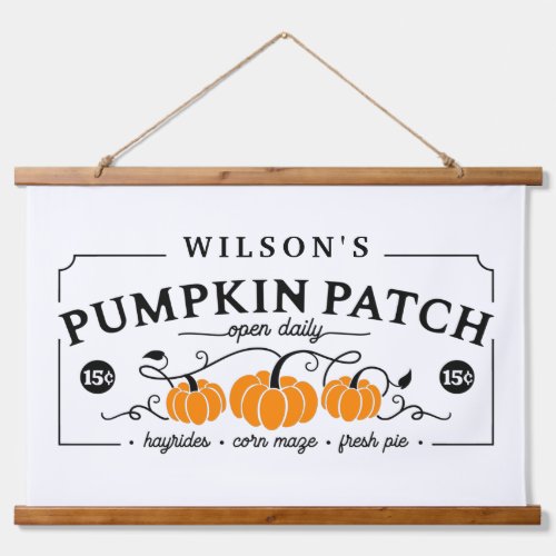 Personalized Farmhouse Pumpkin Patch Hanging Tapestry