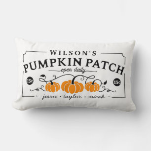 Personalized Farmhouse Pumpkin Patch Lumbar Pillow