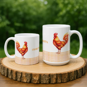 Personalized Farmhouse Rooster Name Mug