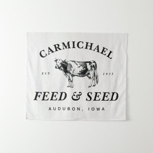 Personalized Farmhouse Style Feed  Seed Banner Tapestry