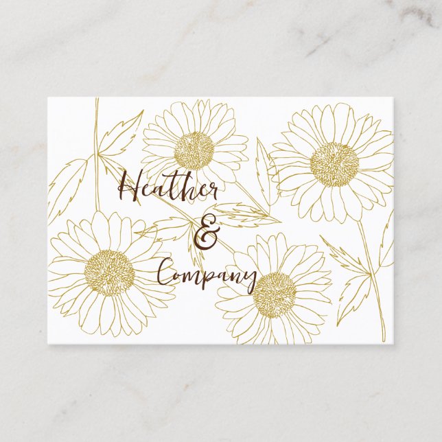 Personalized Farmhouse Sun Daisy Business Card (Front)