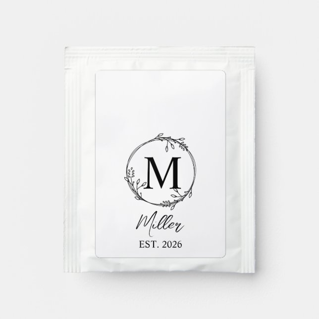 Personalized Farmhouse Tea Towel, Monogram Initial Bag Drink Mix (Front)